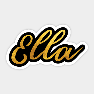 Ella Name Hand Lettering in Faux Gold Letters Sticker